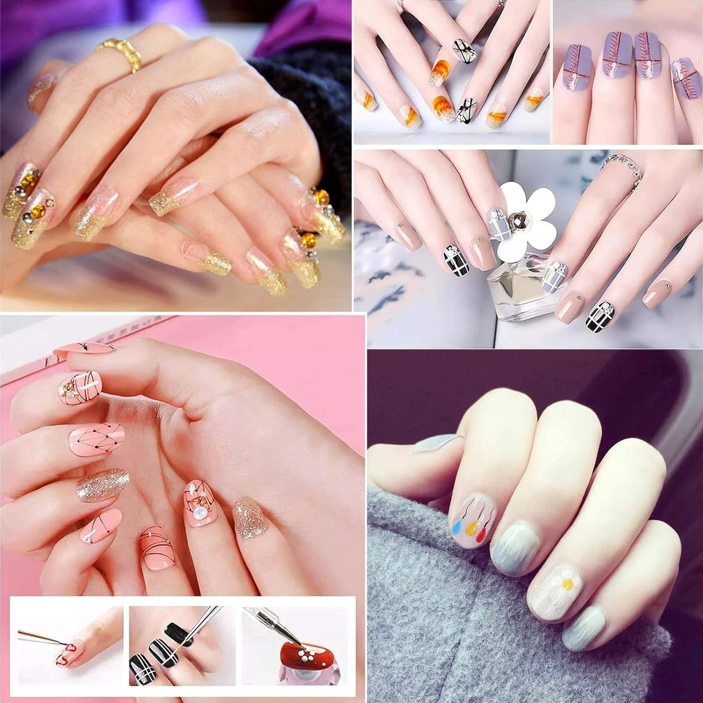 Nagel Art Fineliner Pinsel[5 Stück],Nagel Art Liner Pinsel,Professionele Detail Pinselset,Nagellack Pinsel,Voor Nail Art Design Schildersalon,Nageldesign Nagel Fußpflege