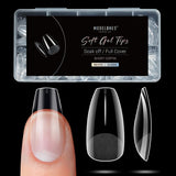 Modelones nageltips 510-delig - volledig dekkende nageltipsset, geltipsset, pre-polijst PMMA-hars nageltips, kunstnagels voor lijm op nail art DIY, korte Squoval