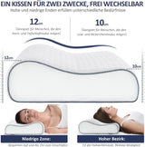 BedStory Memory Foam Kussen, in hoogte verstelbaar neksteunkussen, ergonomisch kussen, zijslaapkussen voor rug- en buikslapers (60x36x12/10cm)