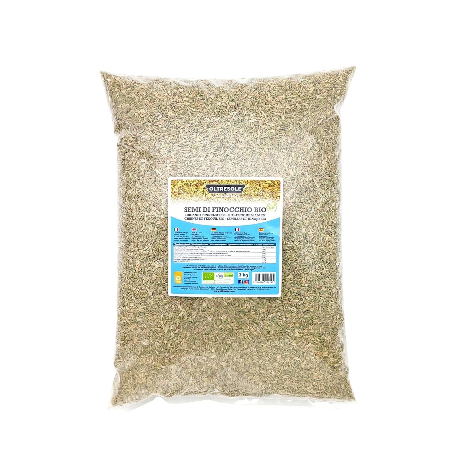 Biologische venkelzaden 3kg Biologische hele zaden Ideaal voor kruidenthee en recepten Perfect voor bakken Handig formaat