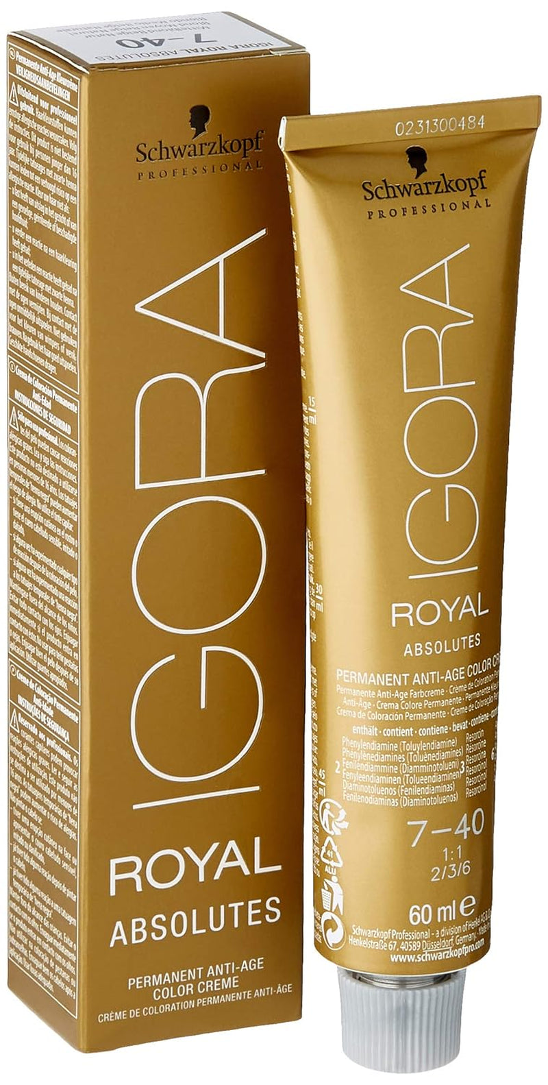 Igora Royal Absolute Age Blend Haarkleur, 7-560 Medium Goudchocoladeblond, 60ml Naty Shop Haarverf 7-40 Medium Blond Natuurlijk Beige 1 G (1 pakje)
