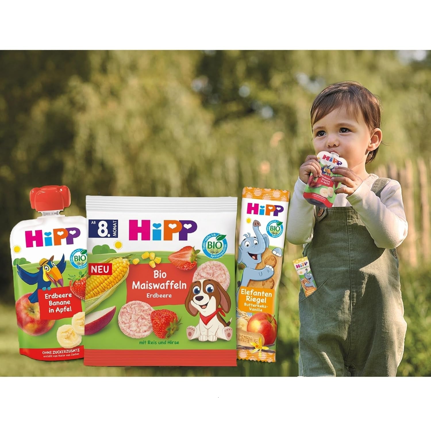HiPP Luipaardrepen met yoghurt en kersen in banaan (22 x 23 g), vanaf 1 jaar, alleen gezoet met fruit, van de beste biologische kwaliteit