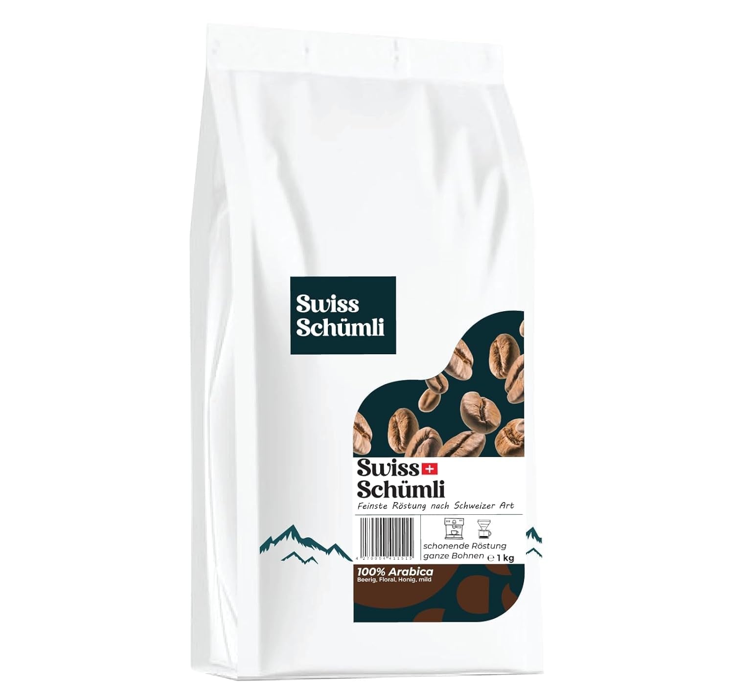 Uit ruim 175 jaar ervaring: Schwiizer Schüümli Zwitserse Schümli koffiebonen 1kg – Lichte branding voor een fijne Schümli koffie, perfecte room, intensiteit 2/5, zuurgraad 1/5 – voor echt koffiegenot