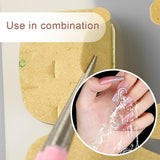 24pcs Wit Vierkant Lijm op korte nagels Roze gradiënt bloemenpatroon Druk op de nagels Kunstnagels Valse nagelkunst Franse vierkante nagels Kunstnagels voor dames
