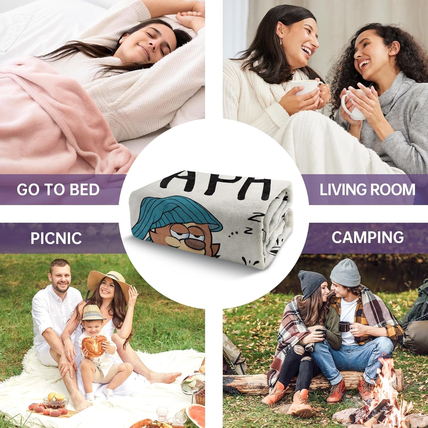 Musaecoin papa cadeau, papa verjaardagscadeau, cadeau-ideeën voor papa, cadeaus voor papa, 50-60 inch flanellen deken, kerstcadeau voor papa, vaderdagcadeau Bedden en dekens musaecoin