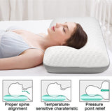 Fityou Memory Foam Kussen Neksteunkussen Ergonomisch Slaapkussen Koelkussen Dubbelzijdig Ontwerp Wasbare Kussensloop (67,5X40X13Cm) Cervicale Orthopedische Kussens Naty Shop