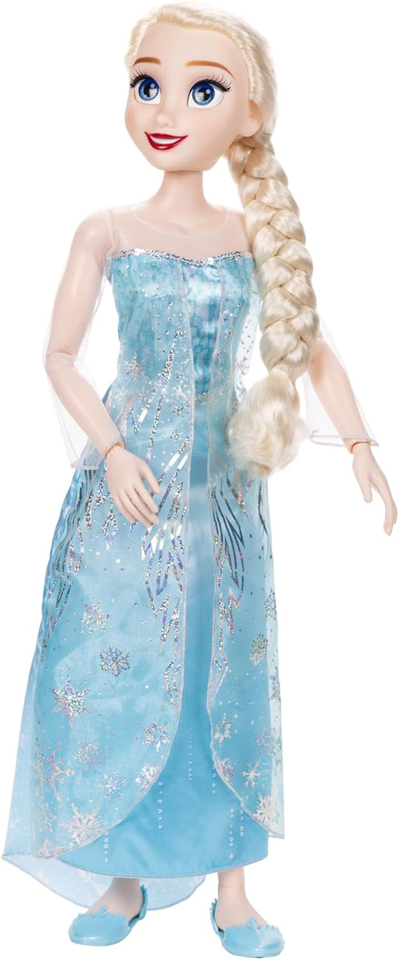 Disney Frozen Playdate Elsa gigantische pop 80 cm van Jakks Pacific Volledig gelede pop met 11 scharnierpunten, inclusief haarborstel en accessoires