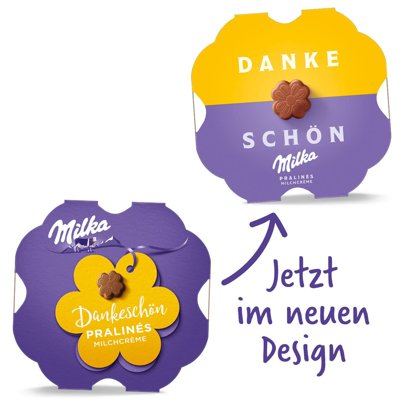 Milka Little Thank You Chocolates 12 x 44g, fijne melkroomchocolaatjes omhuld met Alpenmelkchocolade (pak van 5)