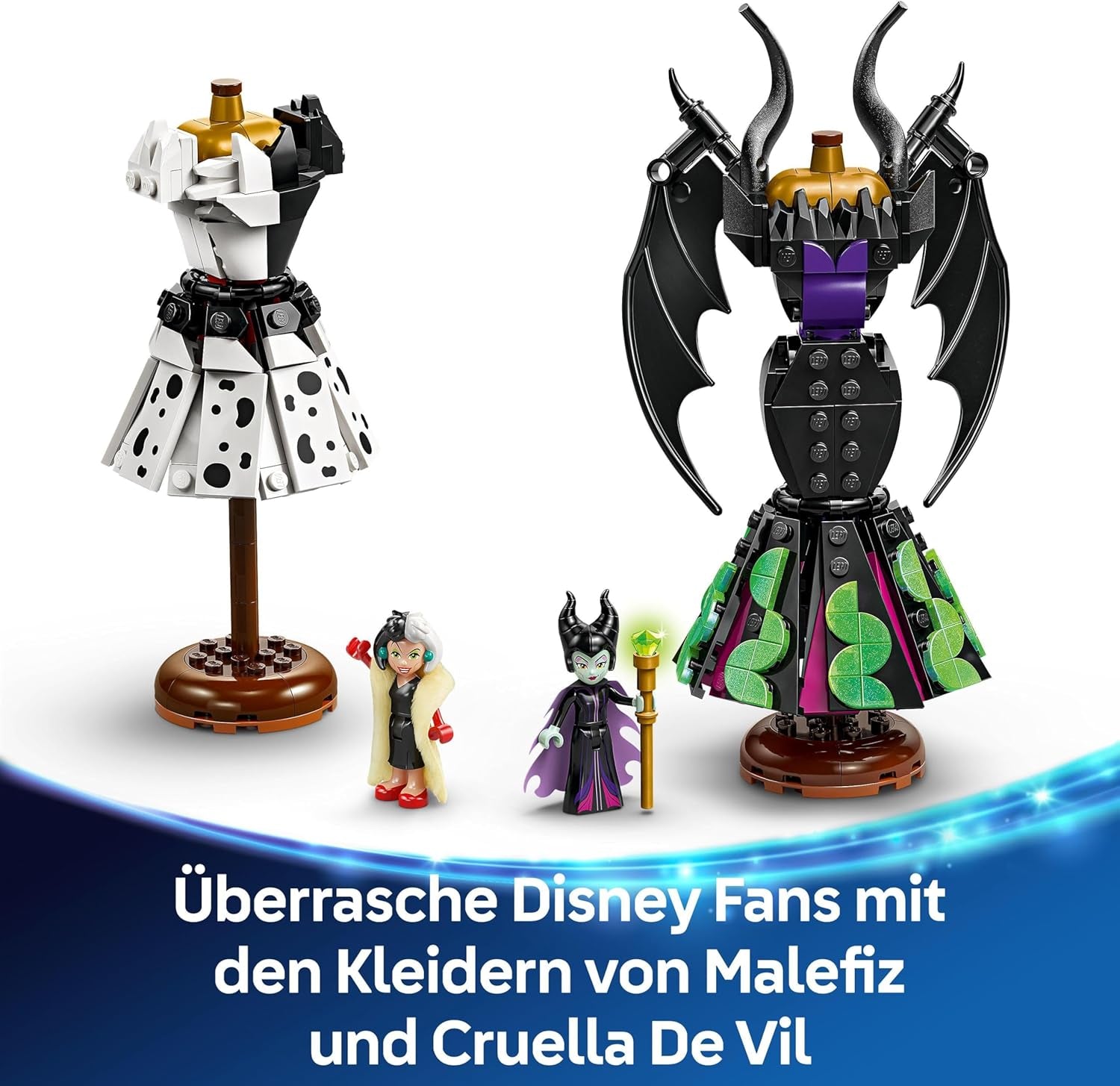 LEGO Ç€ Disney Villains The Dresses Of Maleficent en Cruella De Vil - Speelgoed voor jongens en meisjes vanaf 9 jaar - Incl. 2 minipoppetjes en 2 dierenfiguren - Verjaardagscadeau voor fans 43262 Bouwsets Besuche in LEGO-Store
