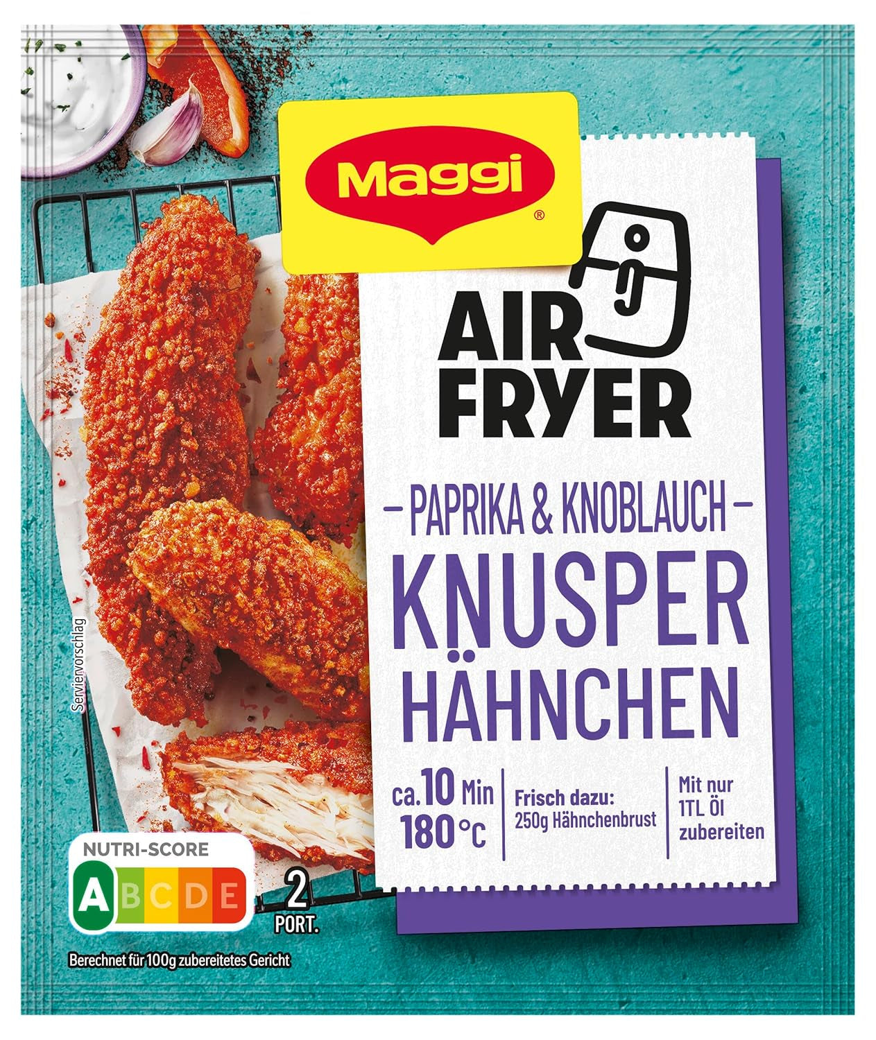 MAGGI Airfryer Knusper Hähnchen - Paprika en Knoblauch, 1er-pakket (1 x 39 g)