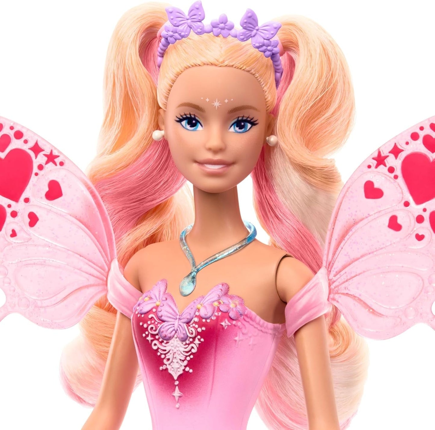 Mattel Barbie-popfee met speelgoedstaf en mode-accessoires, fantastisch thema met vleugels en kleurwisselende outfit, JCP76, [veelkleurig] Naty Shop-poppen