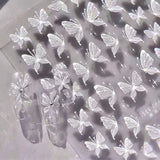 Aurora Muschel Schmetterling Nagelsticker Weiß Schmetterlinge Nagelsticker Gelee Relief Butterfly Nagelaufkleber Y2K Vlinders Nagelsticker Nägel Nageldesign Nagel Zubehör Nail Art Stickers Nailart