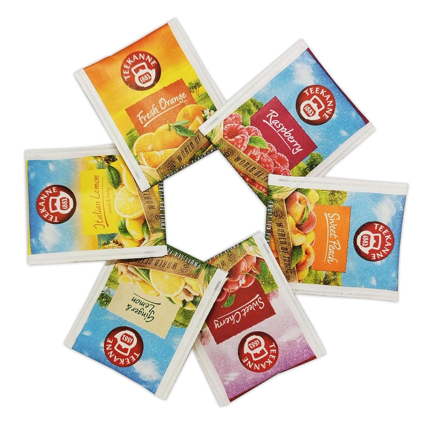 Teekanne World of Fruits (NIEUWE EDITIE) - Doos met selectie fruittheeën - 6 smaken * 5 theezakjes