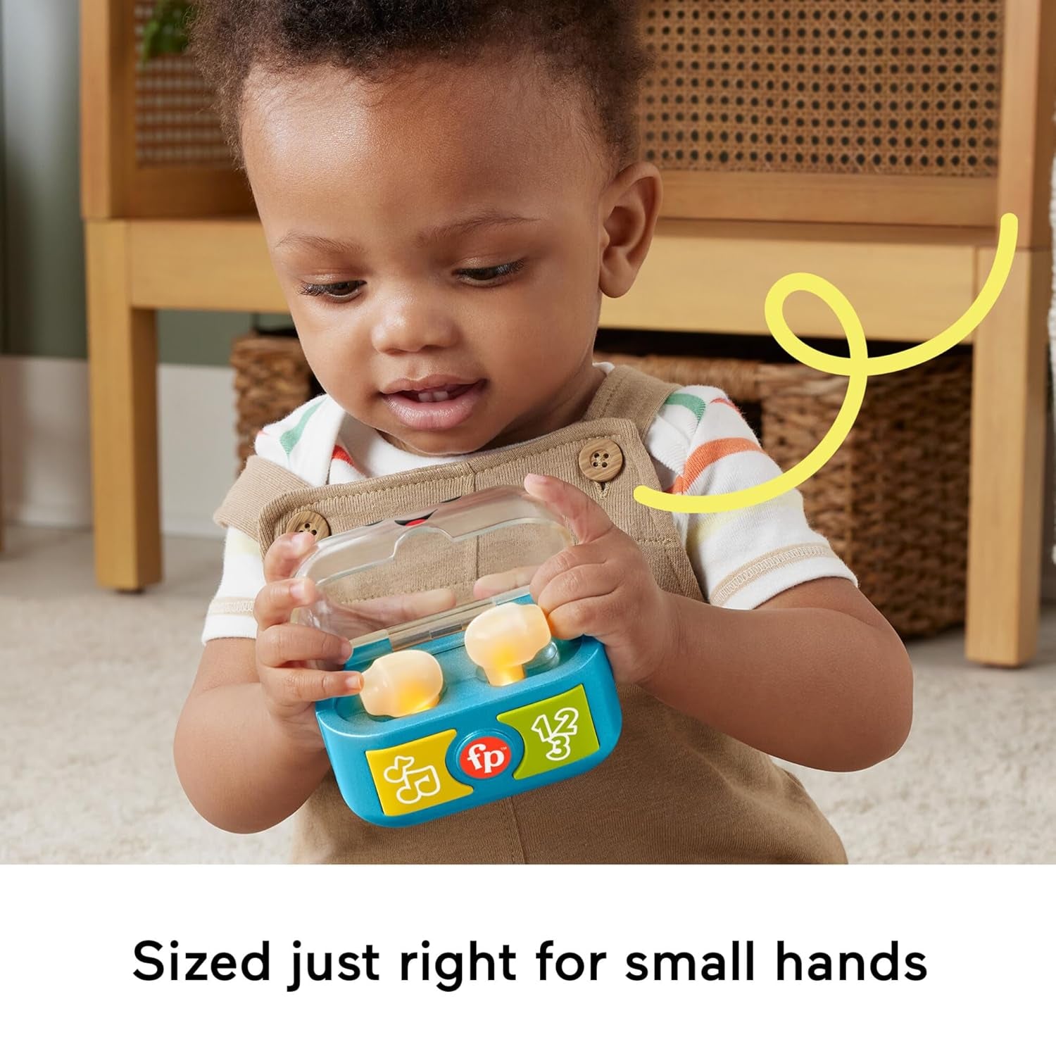 FISHER-PRICE Leuk leren en spelen met speel-oordopjes - Interactieve oordopjes met leuke lichtjes, leerliedjes en fijne motorische activiteiten, 20+ liedjes en zinnen, 6 maanden en ouder, HWY45 babyspeelgoed Naty Shop