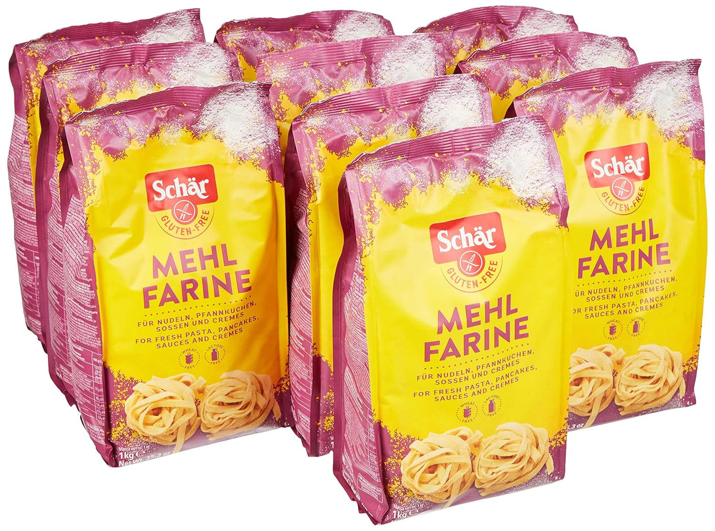 Mehl "Farine" - Basismehlmischung Glutenvrij 1Kg, 10Er Pack Mengsel voor bakken en koken Naty Shop
