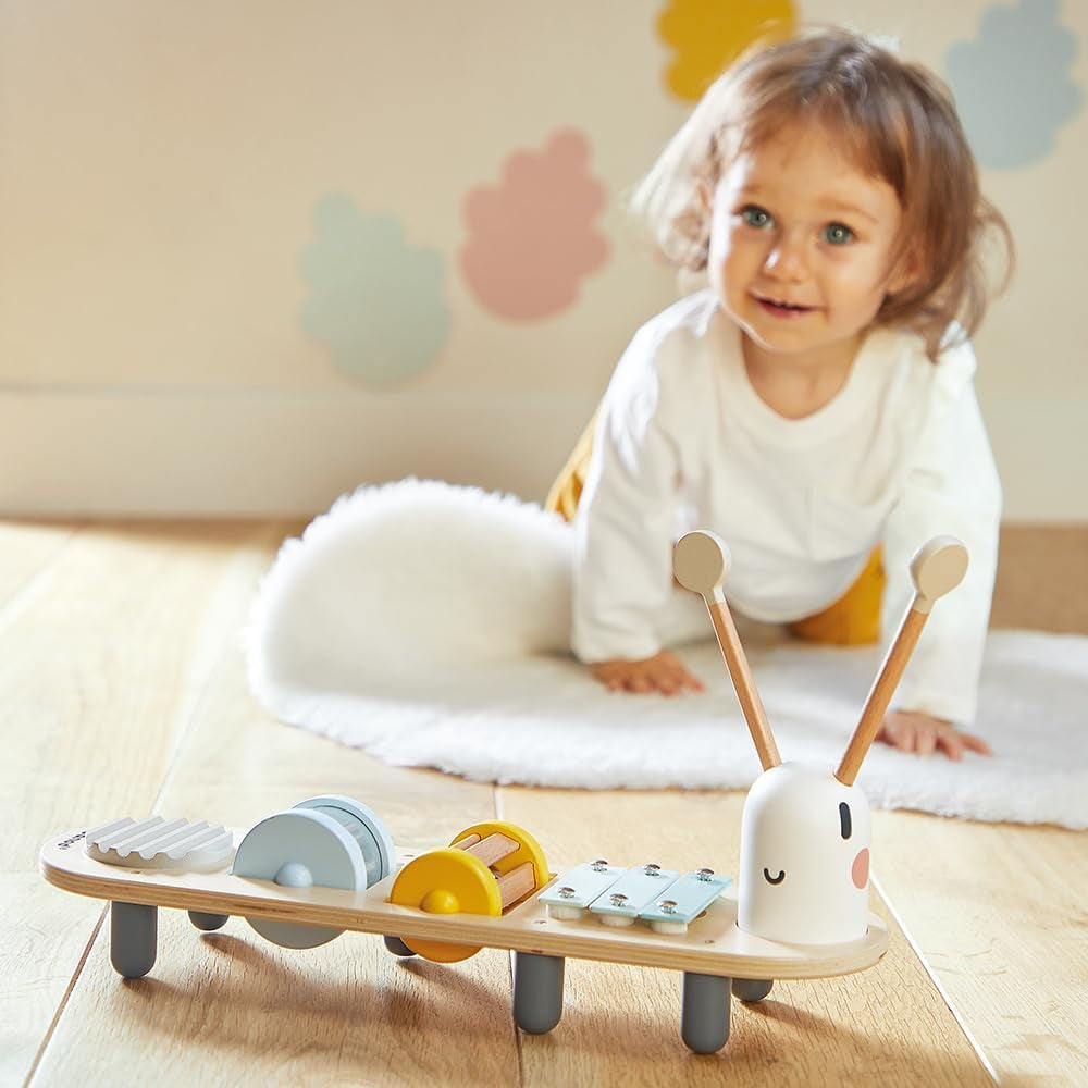 Janod - Sweet Cocoon muzikale nummers - 5 muzikale activiteiten voor kinderen - Vroege muzikale educatie - FSC houten speelgoed - Vanaf 12 maanden, J04058 Baby Toys Naty Shop