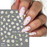 5D Reliëf Witte Madeliefjes Nagelstickers Bloemen Nagelstickers Bloemen Folie Zelfklevende Stickers Nail Art Stickers Madeliefjes Nageldecoratie Accessoires Bloemendesign Stickers Nail Art