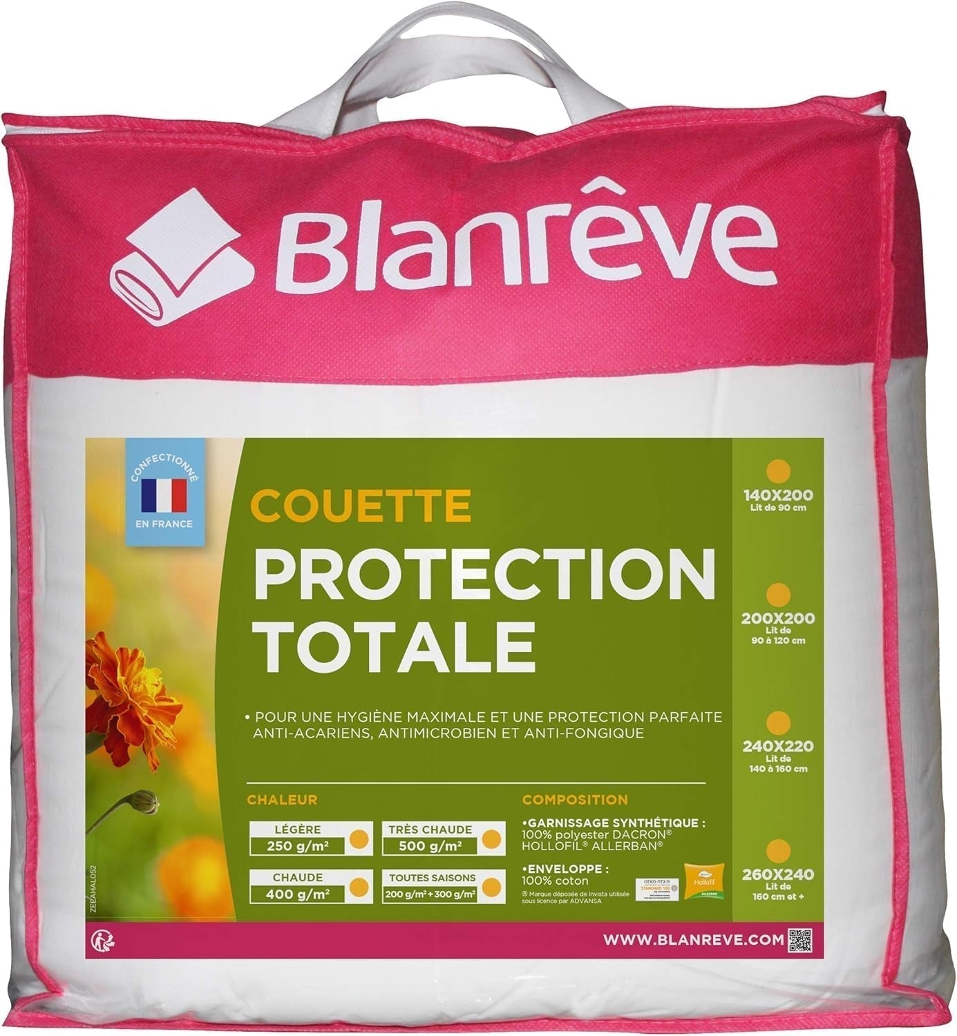 Blanrève Cthalvd011420 Dekbedovertrek Hollofil Allerban warm wit katoen 140 X 200 cm Quilts en dekbedden Naty Shop 140 X 200 Cm