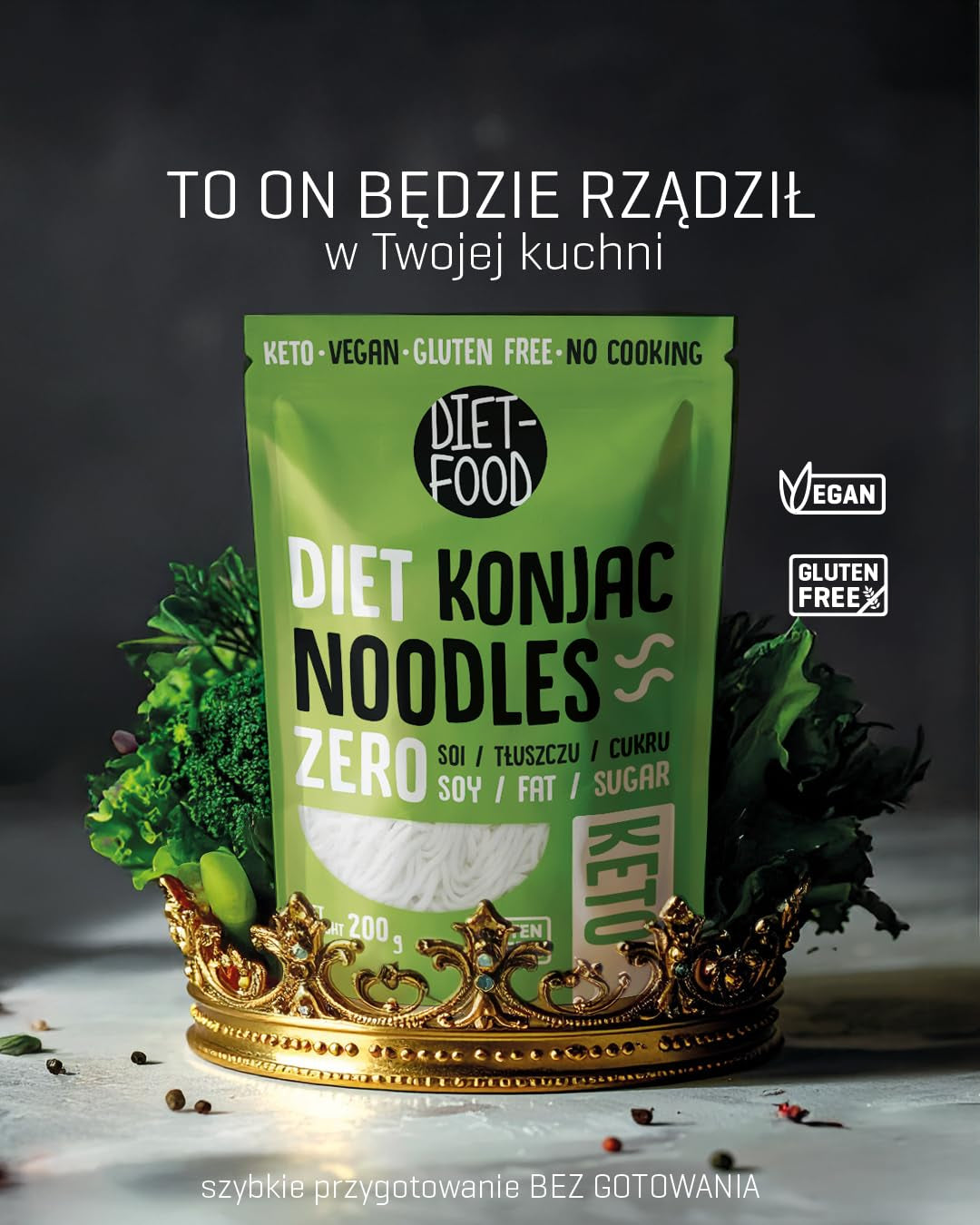 Dieet Shirataki-noedels | Koolhydraatarme Konjac-noedels | 200 gram Veganistische maaltijd Caloriearm, vetvrij, sojavrij, glutenvrij, wateroplosbare dieetnoedels