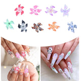 50 stuks 3D Blumen Nägel Nail Charms Bunt Gelee Weich Kleber Lilie Flower Blume Nagel Hibiscus Zubehör Nageldesign Eis Kristall Geprägt Farbverlauf Lilien Für Mädchen Frauen Diy Basteldekoration