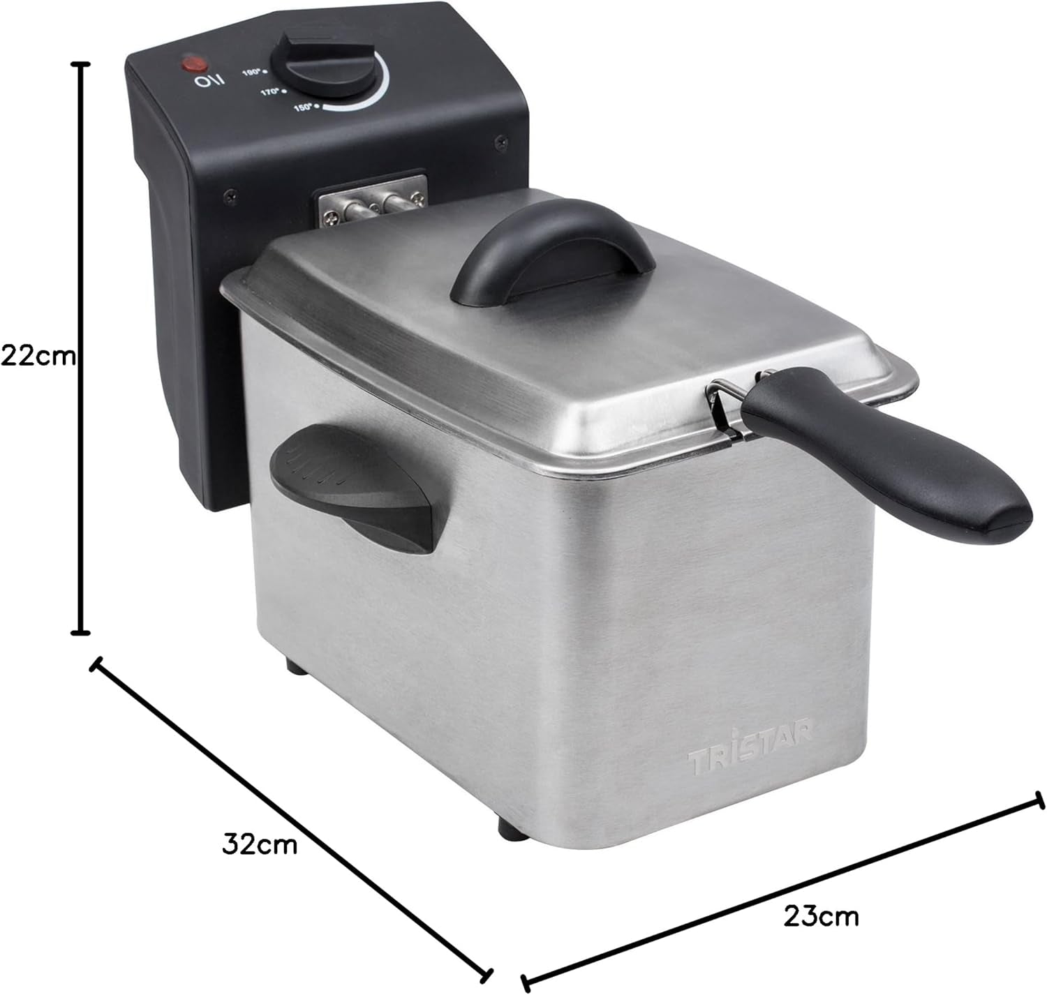 Tristar RVS friteuse - Met 2 liter inhoud, koudezonefunctie en regelbare thermostaat tot 190°C, FR-6919, zilver Apparaten Naty Shop