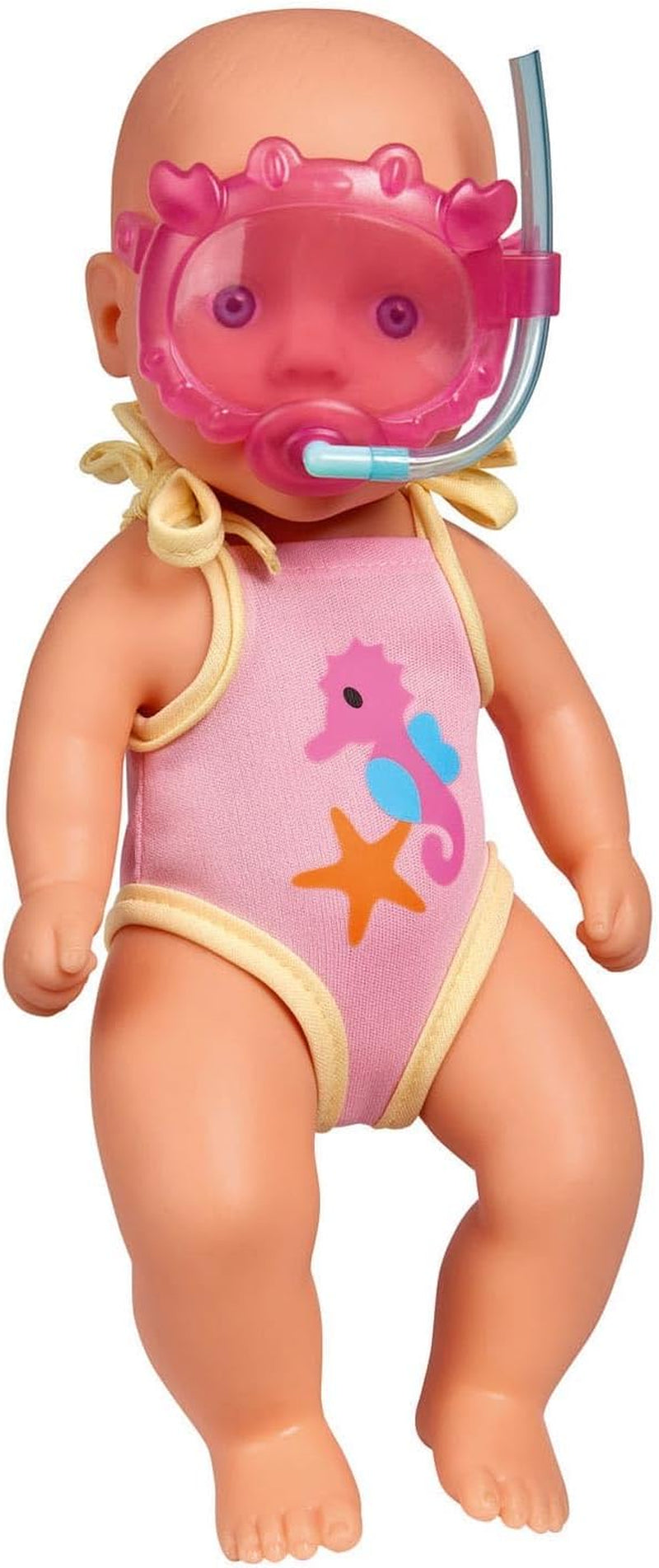 Simba 105030172 - pasgeboren babybadpop, vinylpop in badpak met zwembril, 30 cm, pop, vanaf 3 jaar poppen Naty Shop Single