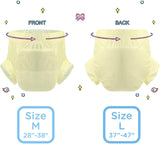 CutiePlusU luiers voor volwassenen, 10-pack wegwerpincontinentieslipjes met lussen voor dames en heren, maximaal absorptievermogen 's nachts - geel (middelgrote maat 71-96cm)