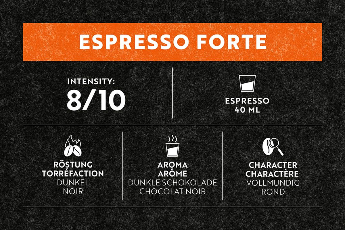 Espresso Forte 36 Kapseln für Nespresso Kaffee Maschine - 8/10 Intensiteit - UTZ-gecertificeerde Kaffeekapseln uit Aluminium (Verpakking met 3)