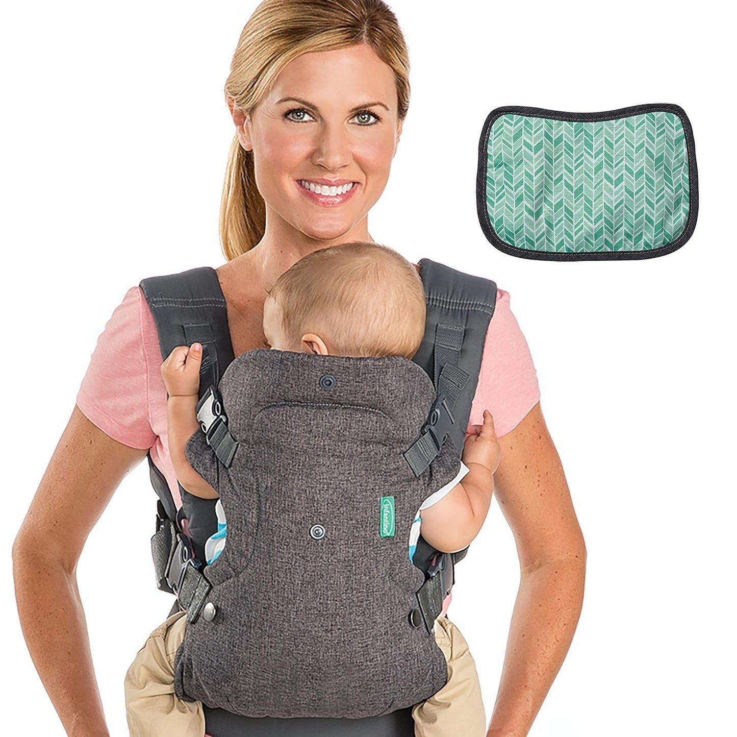 Pampers Sensitive Flip Advanced 4-in-1 draagzak met slabbetje en doekjes, 1200 doekjes (15 x 80) voor de gevoelige huid van baby's, dermatologisch getest, essentiële benodigdheden voor pasgeborenen