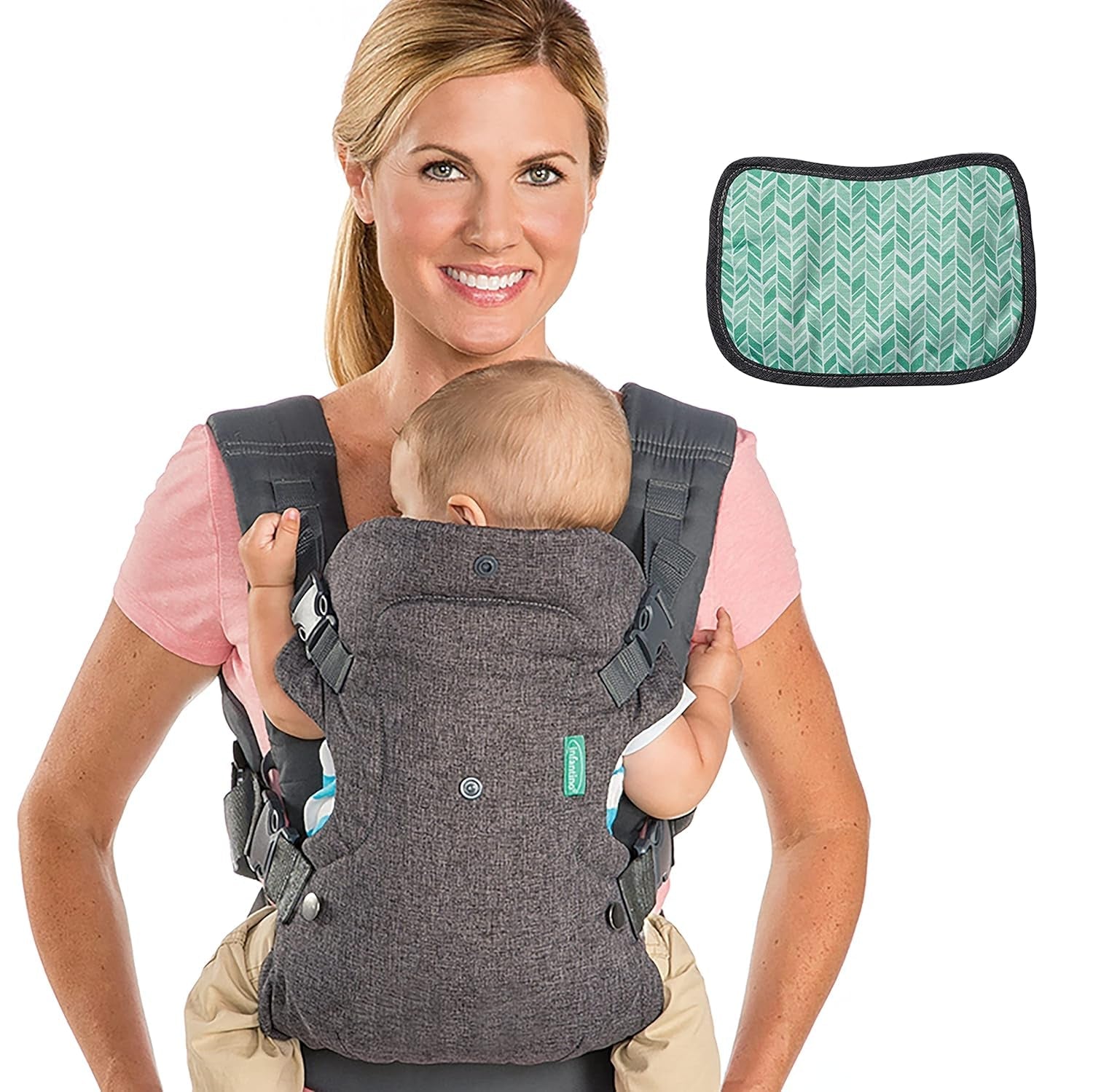 Pampers Sensitive Flip Advanced 4-in-1 draagzak met slabbetje en doekjes, 1200 doekjes (15 x 80) voor de gevoelige huid van baby's, dermatologisch getest, essentiële benodigdheden voor pasgeborenen