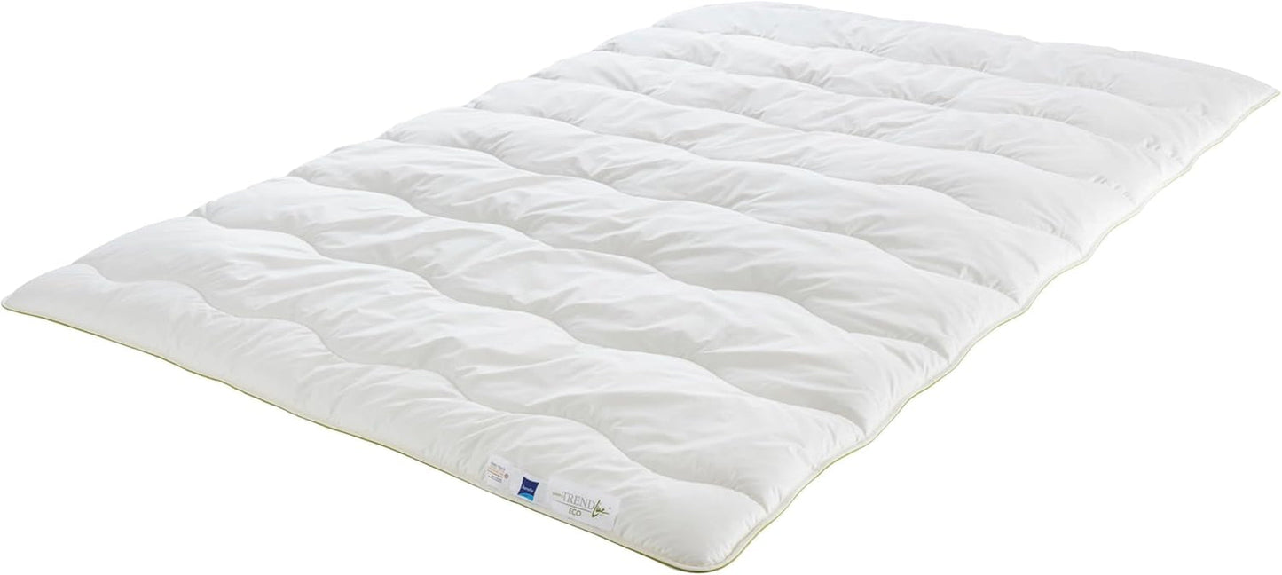 Badenia Trendline Eco dekbed Aerelle Blue Duo 135 X 200 Cm, Wit, Öko-Tex gecertificeerd, Geproduceerd volgens de Duitse kwaliteitsnorm Dekbedden en dekbedden Naty Shop