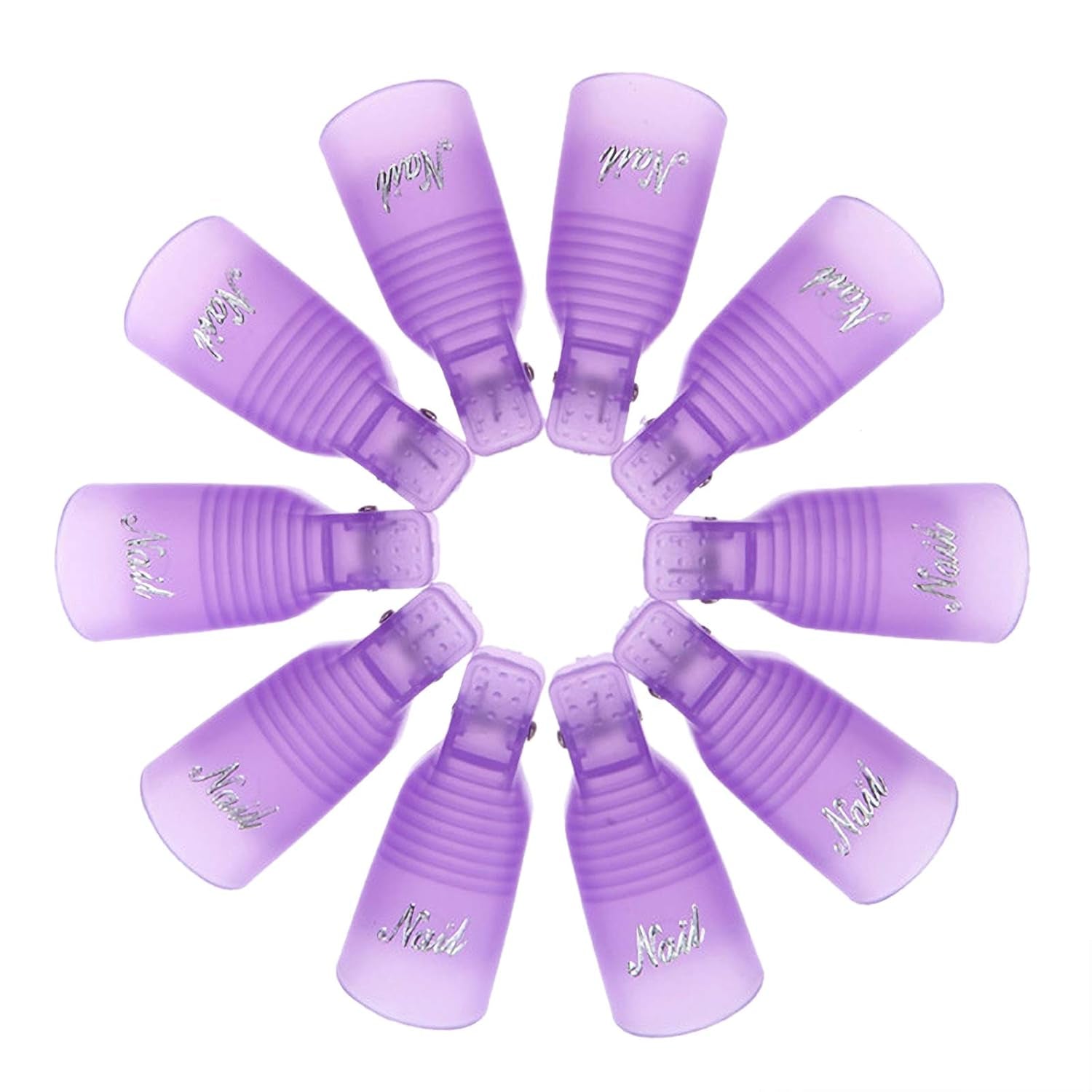 Hanyousheng Nagellackentferner Clips, Nagel Clips, 10 Stück Schwarz Nagelclips, Nagel Klammer, Nails Art Gel Cap, Losweken Clip Cap UV Gel Poliermittel Entferner Wrap Nail Tool