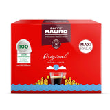 Caffè Mauro Torrefazione Kaffee Kompostierbare Pods, Recyclebare Verpackung, Originele Mischung - 100 stuks - Intensiteit 10/10 - Compatibel met ESE Systeem Papierblokken 44 mm