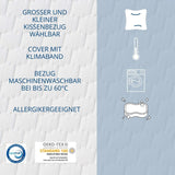Genius Eazzzy schuimkussen 40X80 Cm hoogte 10Cm - Neksteunkussen met 2 hardheidsgraden + verkoelend gelschuim - Slaapkussen voor zij-, rug- en buikslapers tegen nekpijn, polyester Naty Shop standaard kussens