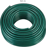 Relaxdays tuinslang 50m universele waterslang 1/2 inch van PP voor het besproeien van bloembedden en gazons donkergroen groen