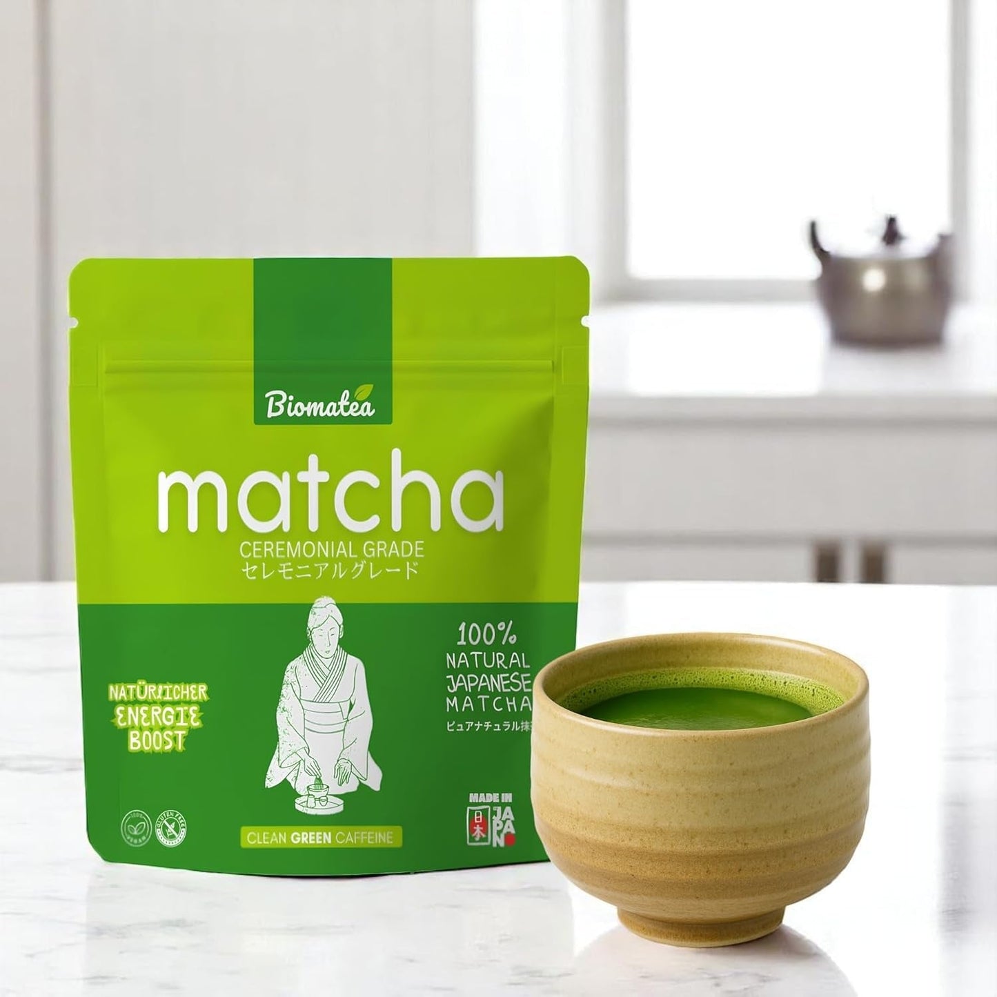 50G Matcha van ceremoniële kwaliteit uit Japan - 100% natuurlijk, vrij van pesticiden en getest - Steengrond - Moegi Matcha Premium Japans theepoeder