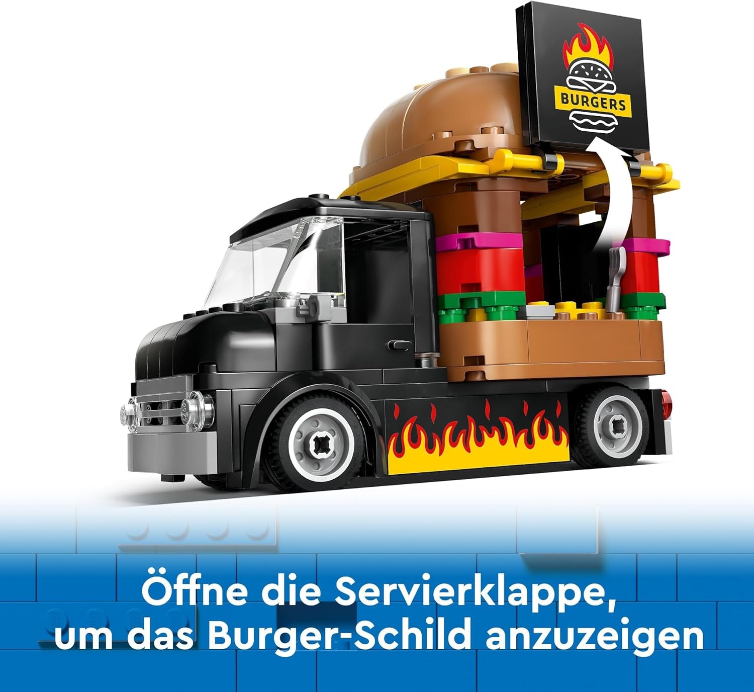 LEGO City Burger Truck-bouwset met speelgoedauto voor 5-jarigen, minifiguur van een foodtruck en accessoires, leuk cadeau voor jongens en meisjes 60404 Bouwsets Besuche in LEGO-Store