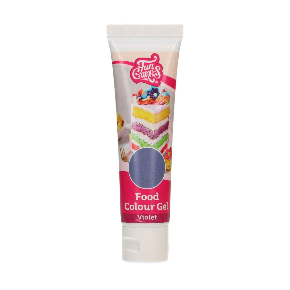 Funcakes Purple Food Colour Gel: Hooggeconcentreerde voedingskleurstof voor deeg, room, fondant, marsepein, gebak, eenvoudig te doseren, individuele druppels voor levendige kleuren, Halal, 30g
