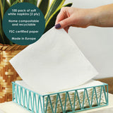 Table Kind 100 witte zachte servetten in bulk, hoogwaardige servetten voor feesten, catering en dagelijks gebruik, FSC, duurzaam en recyclebaar, gemaakt in de EU | 2-laags | 33 cm