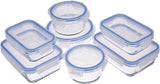 Amazon Basics Glazen voedselcontainers met deksels, 20 stuks (10 containers + 10 deksels) BPA-vrij, helderblauwe voedselbewaardozen Naty Shop 14 stuks, per stuk