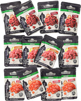 Dehner Premium natvoer voor katten, multipack, volwassen katten, elk 4 stuks: lamsvlees / kalkoen / zalm, 12 zakken x 100 g (1,2 kg)