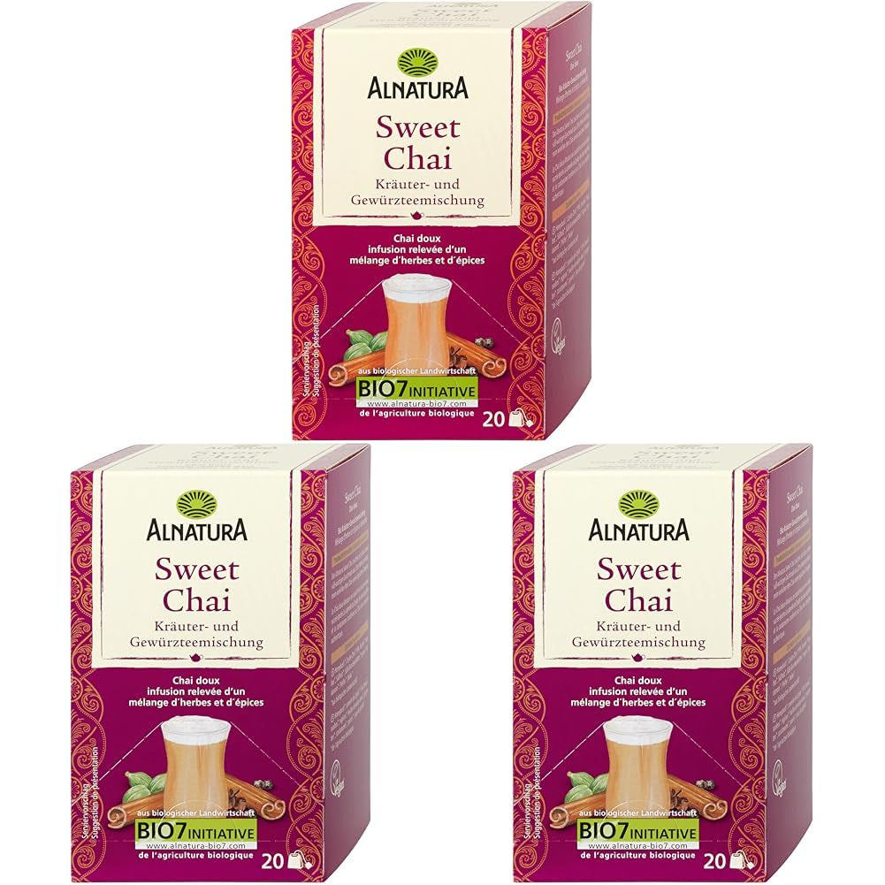 Sweet Chai biologische thee, 20 theezakjes, 40 g (pak van 3)