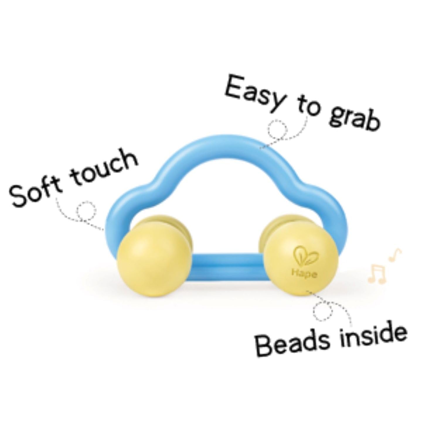 Hape Roll & Rammelaar Speelgoedauto, Babyspeeltje Bebe Naty Shop Speelgoed
