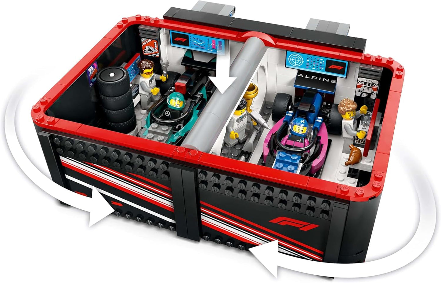 LEGO City F1 Garage met Mercedes-Amg en Alpine raceauto's - Formule 1 raceauto met 2 coureurs en 4 mechanische minifiguren - Cadeau voor jongens en meisjes vanaf 7 jaar en fans 60444 Beschouw de LEGO-Store bouwsets