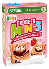 Nestlé Strawberry Minis, volkoren granen met aardbeiensmaak, 7 stuks (7x375g)