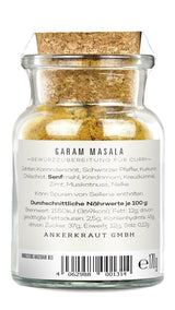 Ankerkraut Garam Masala, Gewürz für indisches Gericht, Leckeres Curry mit Fleisch würzen, Taste of India, 65 g in kurkglas