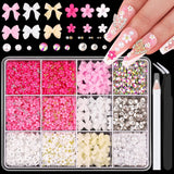 GZMAYUEN 920 Stuks Goud Zilver Plaksteen Perlen Voor Nagel, Halbrunde Weiße Beige Nagel Perlen, Kleine Halbrunde Plaksteen Perlen Voor DIY Nail Art Decor