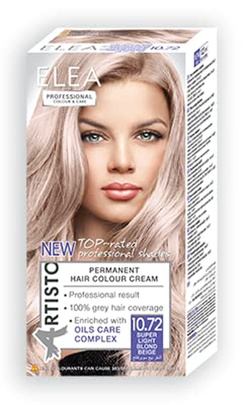 Color & Care permanente haarkleuring 120ml, professioneel resultaat, dekking van grijs haar, verrijkt met olieverzorgende complexen - Langhoudende haarkleuring (10.1 Super Light Ash Blonde) Naty Shop Haarverf 10.72 Super Light Blonde Beige