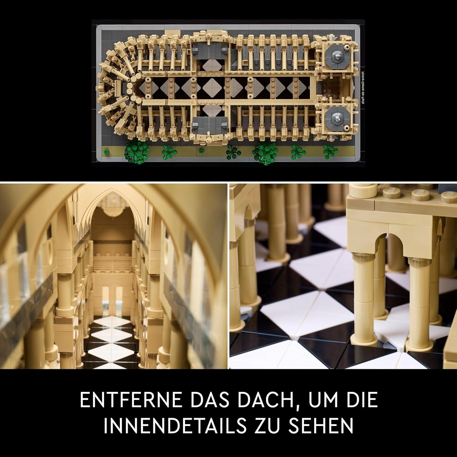 LEGO Architecture Notre-Dame de Paris, verzamelobject voor volwassenen, Frankrijk-souvenir, cadeau voor vrouwen, mannen, globetrotters en alle liefhebbers van geschiedenis, architectonisch model 21061 Bouwsets Besuche in LEGO-Store