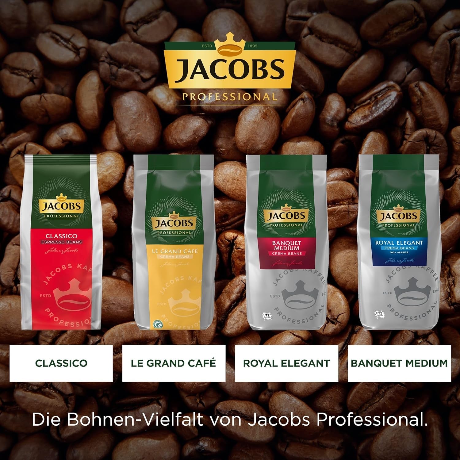 Koffiebonen Jacobs Professional Le Grand Café Cream, intensiteit 2/5, hele koffiebonen, 1 kg